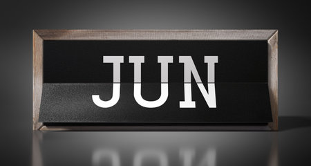 June - table calendar - 3D illustrationの写真素材