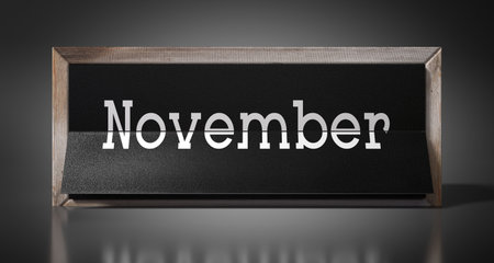November - table calendar - 3D illustrationの写真素材