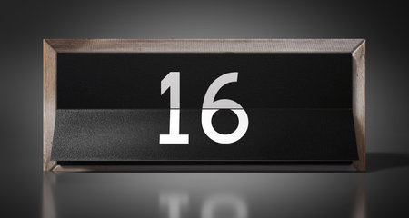 16 - calendar with day of a month - 3D illustrationの写真素材