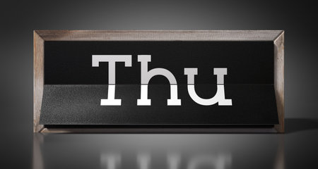 Thursday - table calendar - 3D illustrationの写真素材