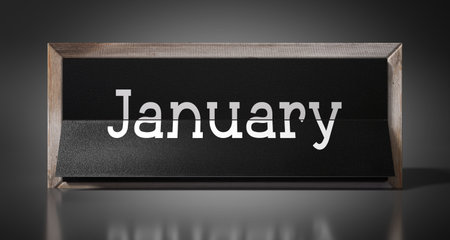 January - table calendar - 3D illustrationの写真素材