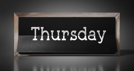 Thursday - table calendar - 3D illustrationの写真素材