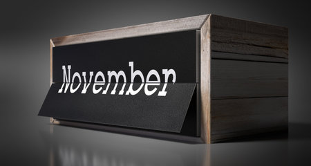 November - table calendar - 3D illustrationの写真素材