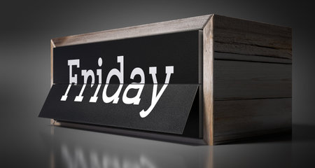 Friday - table calendar - 3D illustrationの写真素材