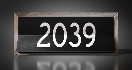 2039 - table calendar - 3D illustrationの写真素材