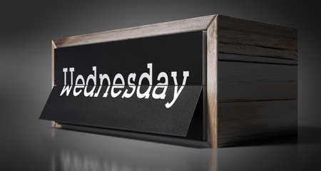 Wednesday - table calendar - 3D illustrationの写真素材