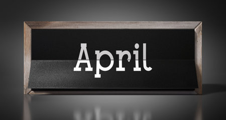 April - table calendar - 3D illustrationの写真素材