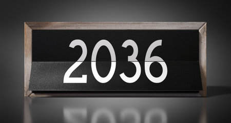 2036 - table calendar - 3D illustrationの写真素材