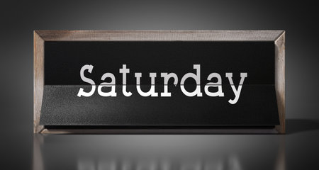 Saturday - table calendar - 3D illustrationの写真素材