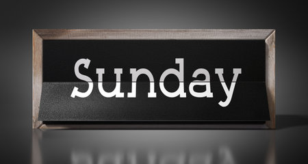 Sunday - table calendar - 3D illustrationの写真素材