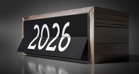 2026 - table calendar - 3D illustration