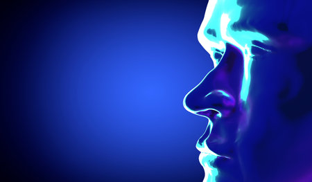 Male anatomy - face - 3d illustrationの写真素材