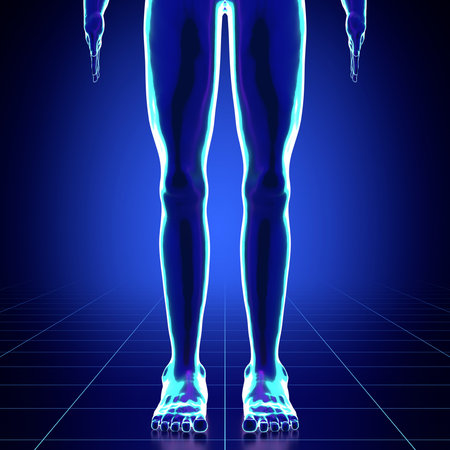 Male anatomy - close-up on legs - 3d illustrationの写真素材