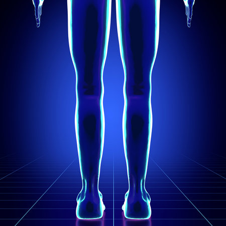 Male anatomy - close-up on legs - 3d illustrationの写真素材