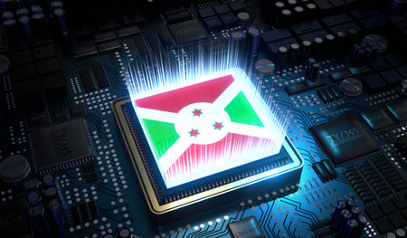 Computer processor with flag of Burundi - 3D illustrationの写真素材