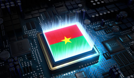 Computer processor with flag of Burkina Faso - 3D illustrationの写真素材