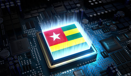 Computer processor with flag of Togo - 3D illustrationの写真素材