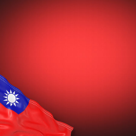 Taiwan - national flag and gradient background - square format - 3D illustrationの写真素材