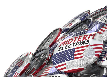 USA Midterm elections to Congress 2026 badges - 3D illustration