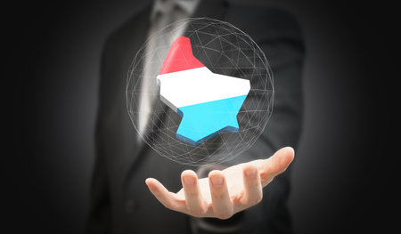 Luxembourg - country shape and flag - 3D illustrationの写真素材
