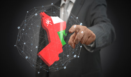 Oman - country shape and flag - 3D illustrationの写真素材