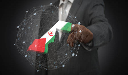 Western Sahara - country shape and flag - 3D illustrationの写真素材