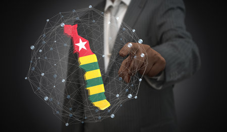 Togo - country shape and flag - 3D illustrationの写真素材