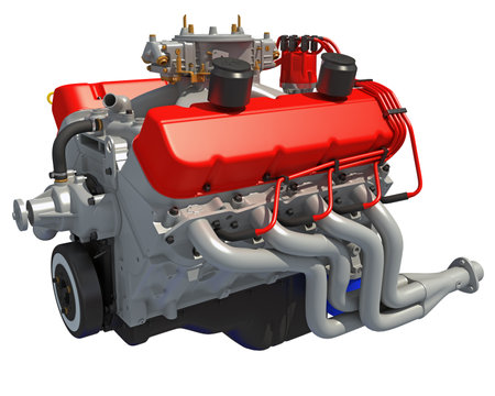 Car Engine Motor Big Block 3D renderingの写真素材