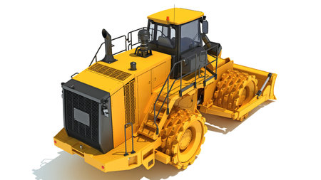 Soil Compactor 3D rendering on white background