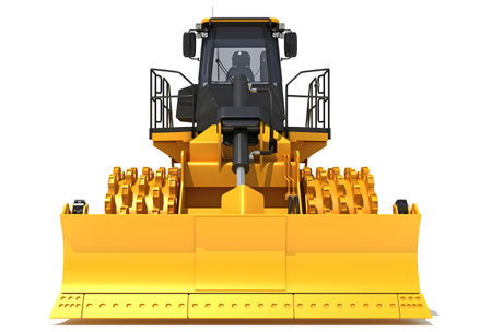 Soil Compactor 3D rendering on white background