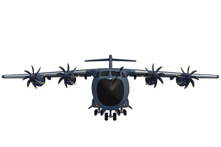 Military Airplane 3D rendering on white background