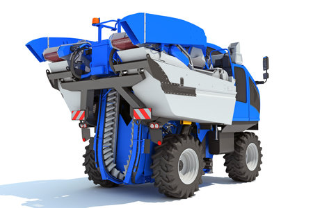 Grape Harvester 3D rendering on white backgroundの写真素材