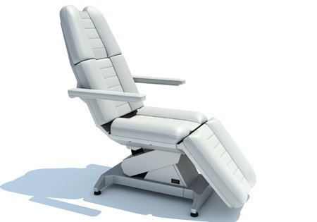Medical Examination Chair 3D rendering on white backgroundの写真素材