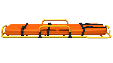 Medical Stretcher Trolley 3D rendering model on white backgroundの写真素材