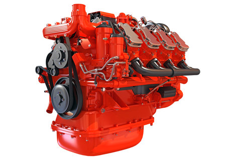 Car Engine 3D rendering model on white background
