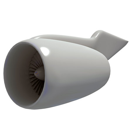 Turbofan Aircraft Engine 3D rendering model