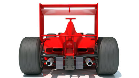 Race Car 3D rendering model on white backgroundの写真素材