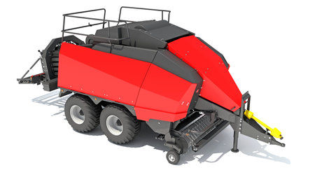 Large Square Baler farm equipment 3D rendering model on white backgroundの写真素材