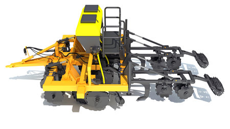 Farm Subsoiler 3D rendering model on white backgroundの写真素材