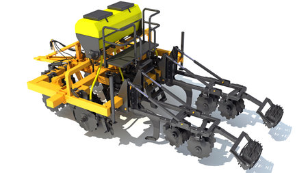 Farm Subsoiler 3D rendering model on white backgroundの写真素材