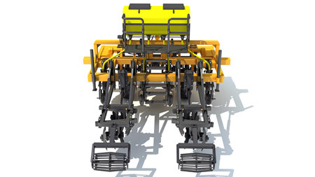 Farm Subsoiler 3D rendering model on white backgroundの写真素材