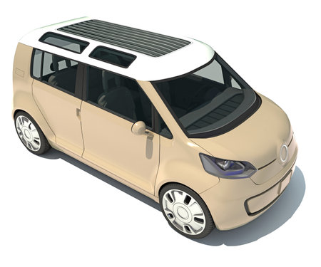 Car 3D rendering model on white backgroundの写真素材