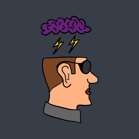 Man brainstorming concept.のイラスト素材