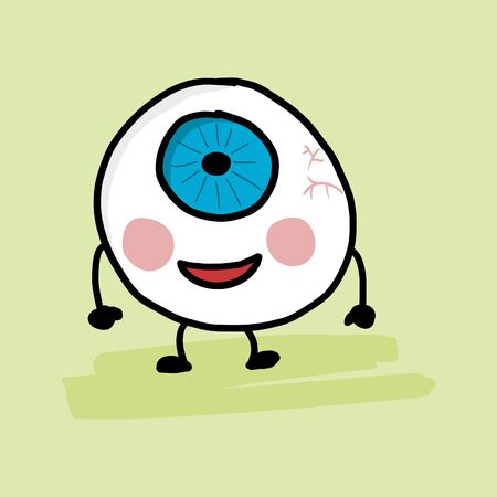 Funny eye ball character.のイラスト素材