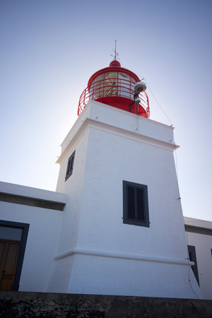 Tower of lighthouse in Madeira, Portugal.の写真素材