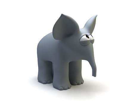 comic elephant on the white backgroundの写真素材