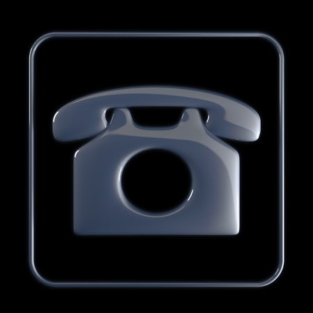 telephone  icon on dark backgroundの写真素材