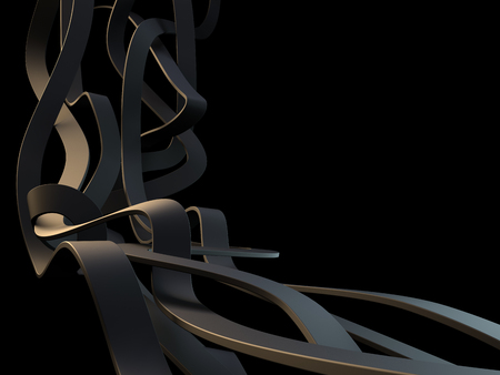 3d lines on black backgroundの写真素材