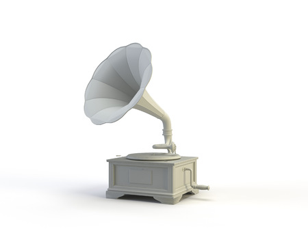 gramophone object on the white backgroundの写真素材