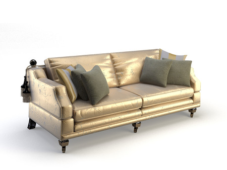 classic 3d sofa on the white backgroundの写真素材